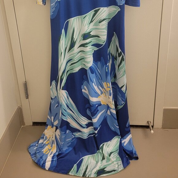 Plus Size Maxi Dress for Women Casual Summer Sundress V-Neck 3/4 Sleeve (XXL) - Picture 7 of 9